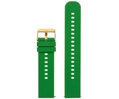 Pacific U27 rubber watch strap - žalias/auksinis - 18mm