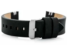 Pacific W110 leather watch strap - juodas/baltas - 22mm