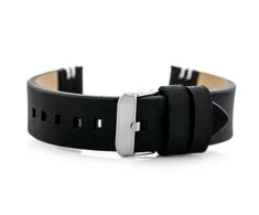 Pacific W110 leather watch strap - juodas/baltas - 20mm