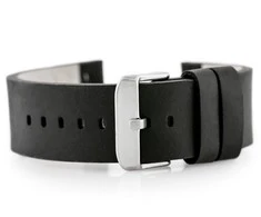 Pacific W39 leather watch strap - juodas/baltas 20mm