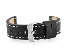 Pacific Odinė laikrodžio apyrankė W48 - PREMIUM - juoda/balta - 24mm