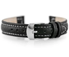 Pacific W71 leather watch strap - juodas/baltas - 14mm