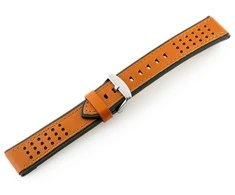 Pacific W80 ruda/juodas 20mm leather watch strap