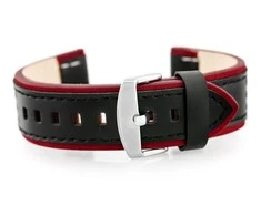 Pacific W80 juodas/maroon 20mm odinis laikrodžio dirželis