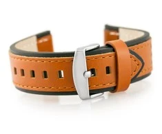 Pacific W80 ruda/juodas 24mm leather watch strap