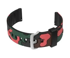 Pacific Dirželis gumowy do zegarka U13 - juoda/oranžinė-moro - 24mm