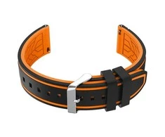Pacific U14 rubber watch strap - juodas/oranžinis - 20mm