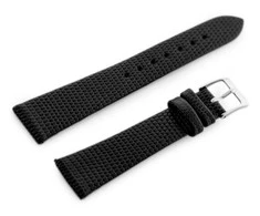 Pacific W107 leather watch strap - juodas/sr. 12mm