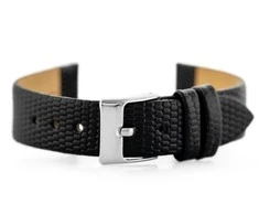 Pacific W107 leather watch strap - juodas/sr. 12mm
