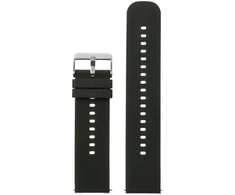 Pacific U27 rubber watch strap - juodas/sidabrinis - 20mm