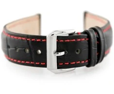 Pacific W64 juodas/red 18mm leather watch strap