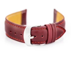 Pacific W83L leather watch strap - maroon - 20mm