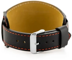Pacific W85 leather watch strap - washer - juodas/red - 22mm
