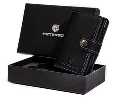 Odinė vyriška piniginė su užsegimu Petersonas