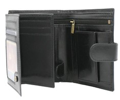 Peterson Vyriška odinė piniginė PTN 22308L-VT Juodas