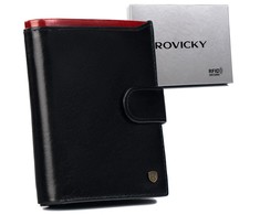 Rovicky Portfel męski skórzany N4-RVT-6870 Juodas+Raudona