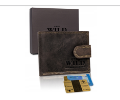 Always Wild „Wild N0035L-CHM“ RFID odinė vyriška piniginė