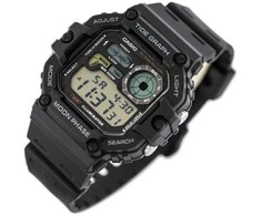 CASIO skaitmeninis Moonphase vyriškas laikrodis WS-1700H-1AV + BOX