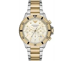 EMPORIO ARMANI VYRIŠKAS LAIKRODIS AR11606 Dvispalvis Chronografas + DĖŽUTĖ