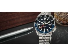 Vyriškas laikrodis SEIKO SSK003K1 GMT AUTOMAT WR100 + BOX