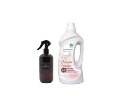 Delicato – hipoalerginis skalbiklis. 1L. + audinių kvapnusis vanduo – RAMUNĖS IR GREIPFRUTAS, 500ml.