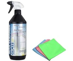 Stiklams, langams su nano sidabru – MAX CLEANER GLASS (1L) + mikropluošto šluostė stiklui 40x40, 1vnt