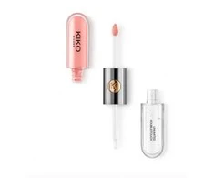 Kiko Milano Unlimited Double Touch Liquid Lip Colour lūpų blizgis, atspalvis: 102 Satin Rosy rusvai gelsvas , 6 ml