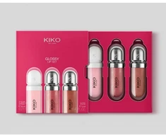 Kiko Milano lūpų blizgių rinkinys: 3 lūpų blizgesiai : du drėkinamieji su apimties suteikiančiu 3D efektu ir vienas putlinantis blizgis