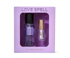 Victoria's Secret rinkinys: Love Spell mini kūno dulksna ir maitinantis lūpų aliejus