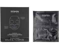 Korres 111Skin Celestial Juodas Diamond Lifting and Firming Treatment Mask stangrinanti ir pakelianti hidrogelinė kaukė veidui, 5 x 31 ml