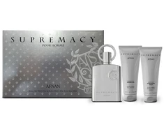 Dovanų rinkinys vyrams Afnan Supremacy Silver, EDP 100 ml + dušo želė 100 ml + balzamas po skutimosi 100 ml