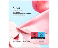 Veido kaukė Anua Peach 70+Niacin Brightening Collagen Mask 38 g 4 vnt.