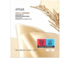 Veido kaukė Anua Rice 70+Ceramide Glow Collagen Mask 38 g 4 vnt.