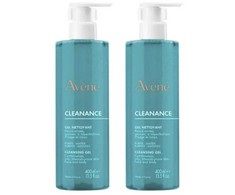 Avène Cleanance Duo Cleansing Gel valomasis veido gelis, 2 x 400 ml