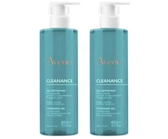 Avène Cleanance Duo Cleansing Gel valomasis veido gelis, 2 x 400 ml
