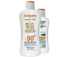 Babaria Sun Vaikams apsauginis losjonas nuo saulės, atsparus vandeniui Spf50 200ml 2 dalių rinkinys