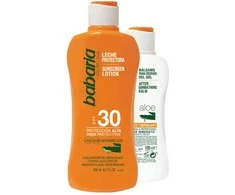 Babaria deginimosi rinkinys (apsauginis pienelis nuo saulės SPF 30, 200 ml + balzamas po deginimosi, 100 ml)