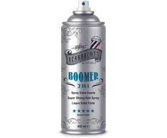 None Beardburys Boomer Lacquer 2 in 1 for Hair Extra Strong stiprios fiksacijos plaukų lakas, 400 ml