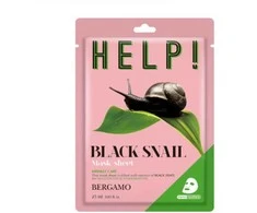 Bergamo Help! lakštinė veido kaukė - Black Snail, 25 ml