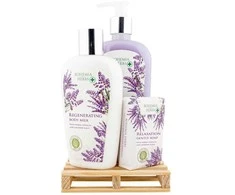 Bohemia Gifts Kosmetikos dovanų rinkinys "Lavender SPA" (skystas muilas 300ml + kūno pienelis 250ml + muilas 100g)