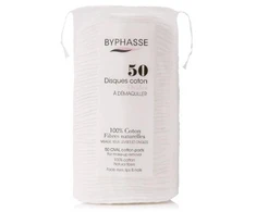 "Byphasse" ovalūs medvilniniai tamponėliai makiažui nuvalyti 50 vnt