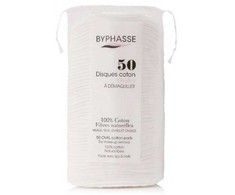 "Byphasse" ovalūs medvilniniai tamponėliai makiažui nuvalyti 50 vnt
