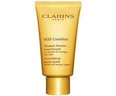 Clarins SOS Comfort maitininantis Balm Mask maitinamoji kaukė labai sausai odai su laukinių mangų sviestu, 75 ml