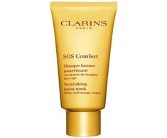 Clarins SOS Comfort maitininantis Balm Mask maitinamoji kaukė labai sausai odai su laukinių mangų sviestu, 75 ml