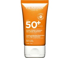Clarins Youth-Protecting Sunscreen Very High Protection SPF 50+ apsauginis veido kremas nuo saulės, 50 ml