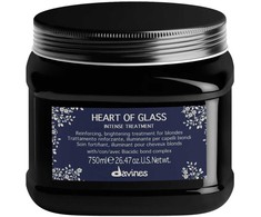 Davines HEART OF GLASS Intense Treatment šviesius plaukus stiprinanti kaukė, 750 ml