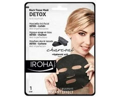 Detoksikuojanti veido kaukė IROHA BlackTissue Detox Facial Mask Charcoal, su anglimi, popierinė 23 ml