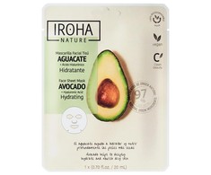 Iroha Nature Drėkinamoji veido kaukė Iroha Hydrating Face Sheet Mask Avocado &amp; Hyaluronic Acid, su avokadu ir hialurono rūgštimi