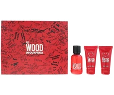 Dsquared2 Set Dsquared 2: Raudona Wood Eau De Toilette For Women, 50 ml + Raudona Wood Dušo želė &amp; Šampūnas 2-In-1, 50 ml + Raudona Wood Losjonas kūnui, 50 ml