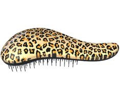 Dtangler plaukų šepetys su leopardo geltonos spalvos rankena